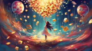 **Prompt:** A dream-like image that captures the duality of dreaming of winning the lottery, both the potential for great fortune and the risk of disappoi